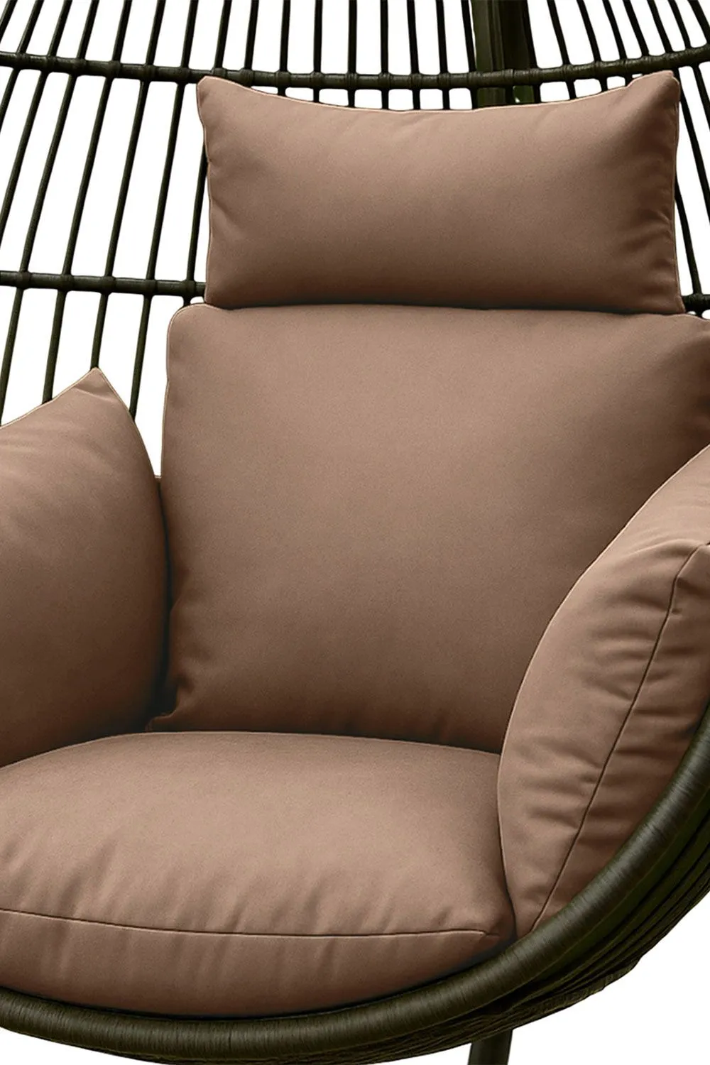 Homescapes Luxury Soft Waterproof Egg Chair Cushion Swing Chair Garden Seat in Beige