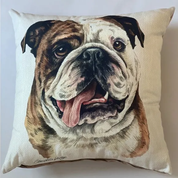 Christine Varley British Bulldog Square Cushion 2