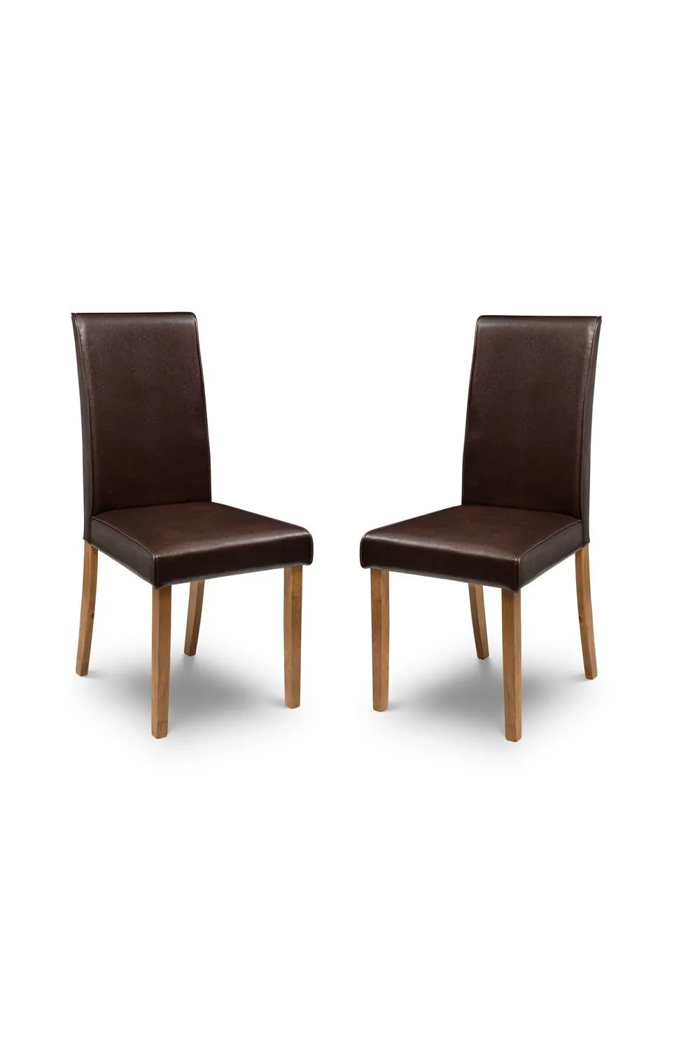 Julian Bowen Hudson High Back Upholstered Dining Chair (Set of 2) in Brown 2
