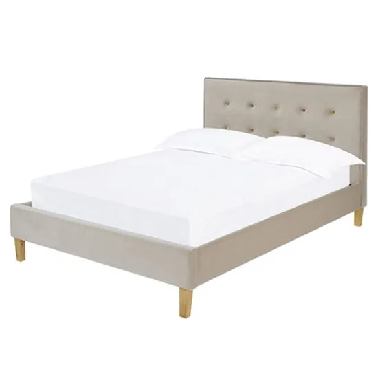 Camden Double Fabric Bed In Beige