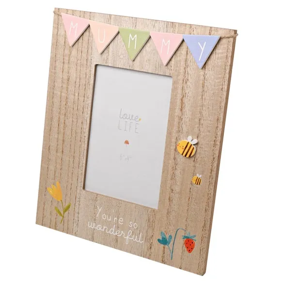 Mummy Bunting Wooden Photo Frame 2