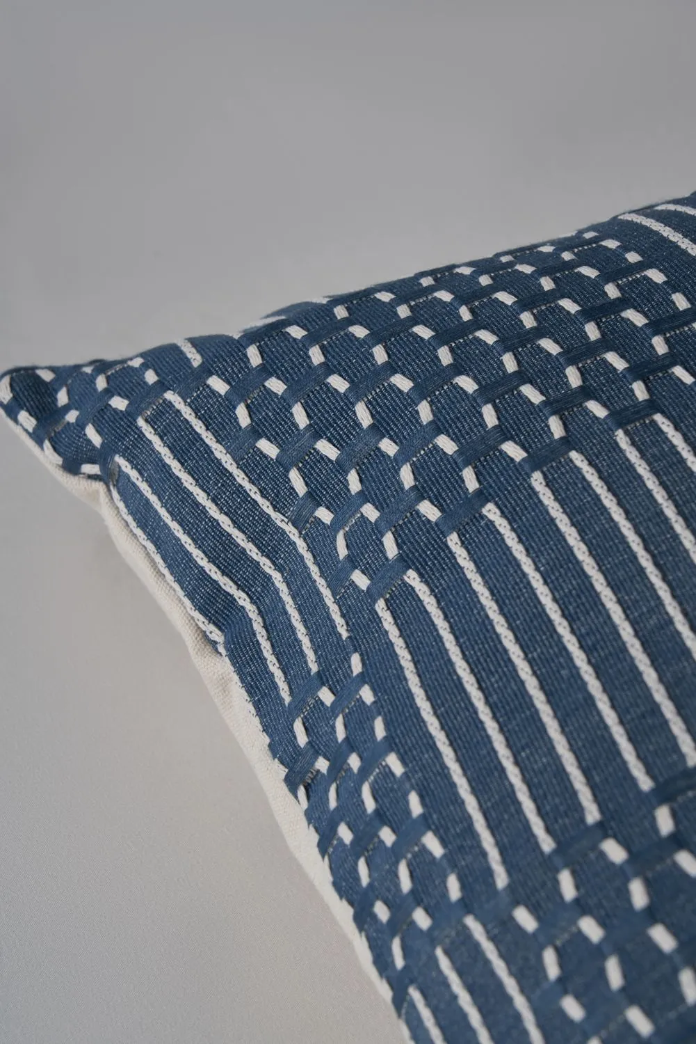 BHS Cross Check Cushion in Blue 2