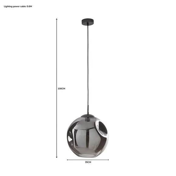 Alexis DimpIed Glass Large Pendant Light 6