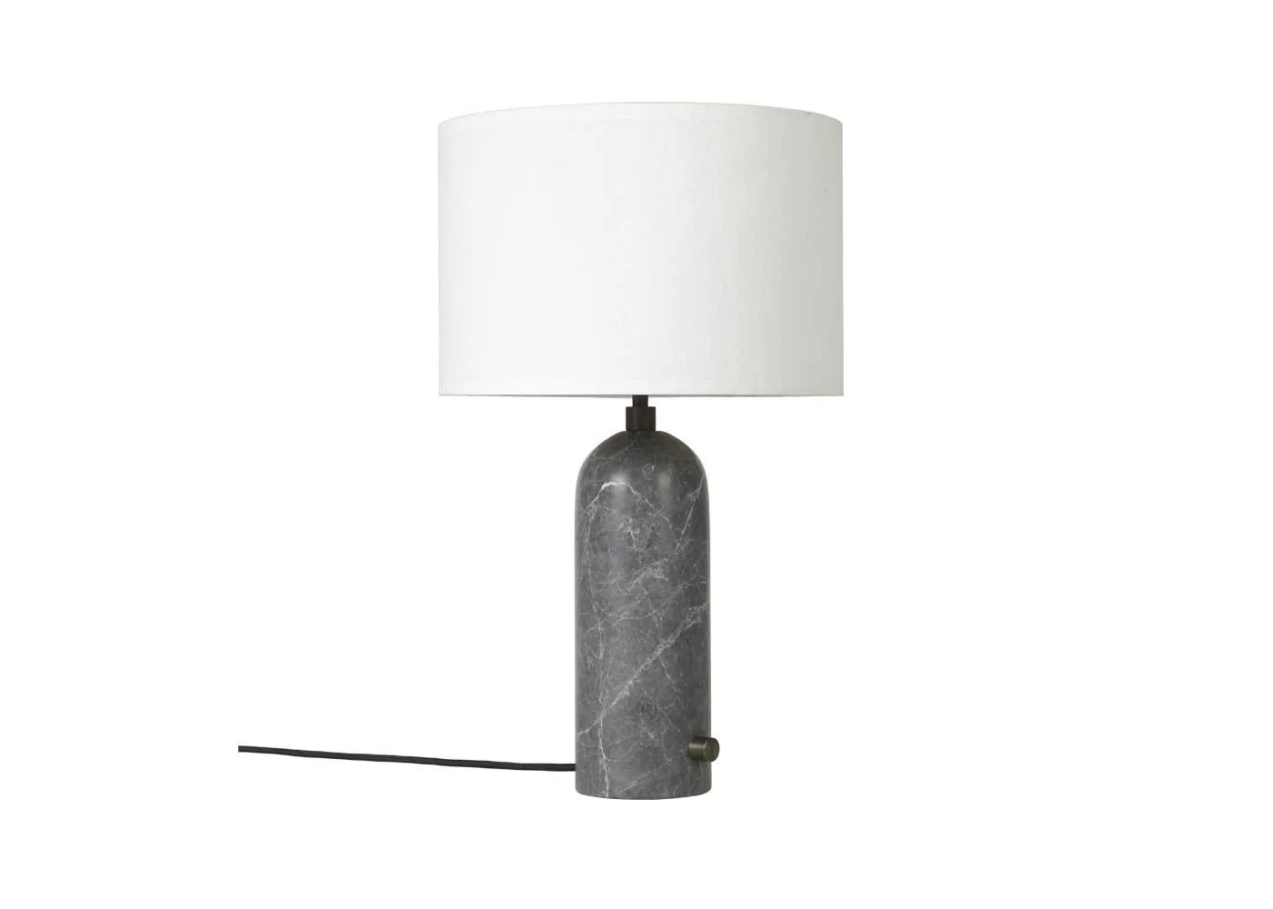 Gubi Gravity Table Lamp Small Grey Marble Base White Shade 1
