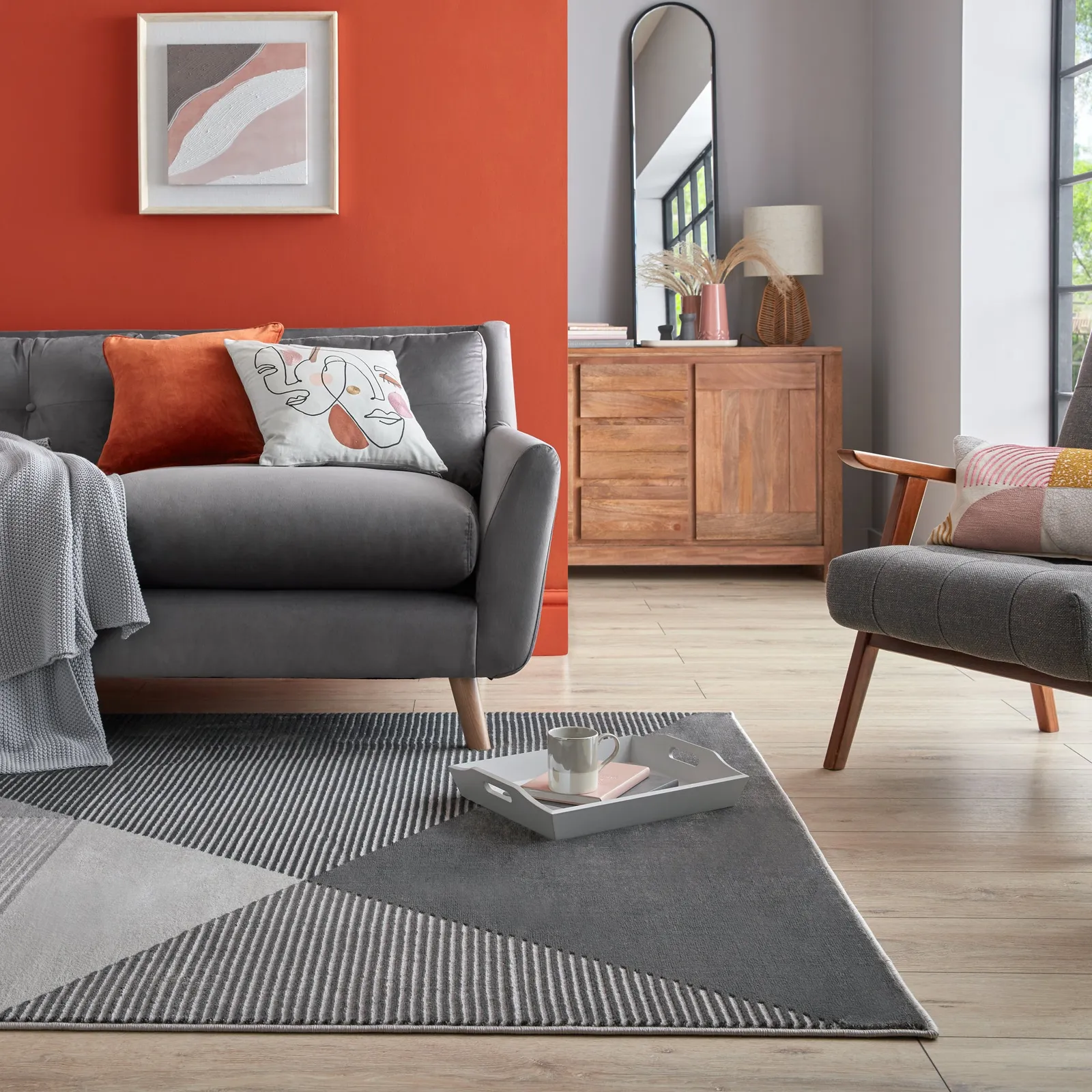 Modern Texture Rug Grey