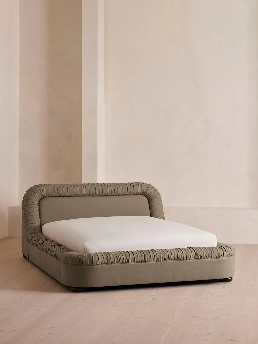 Vara Bed, King, Linen, Mushroom
