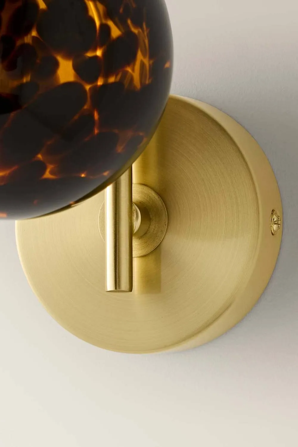 ValueLights Chiara Leopard Print Hand Blown Glass Globe Shade Wall Light in Gold 5