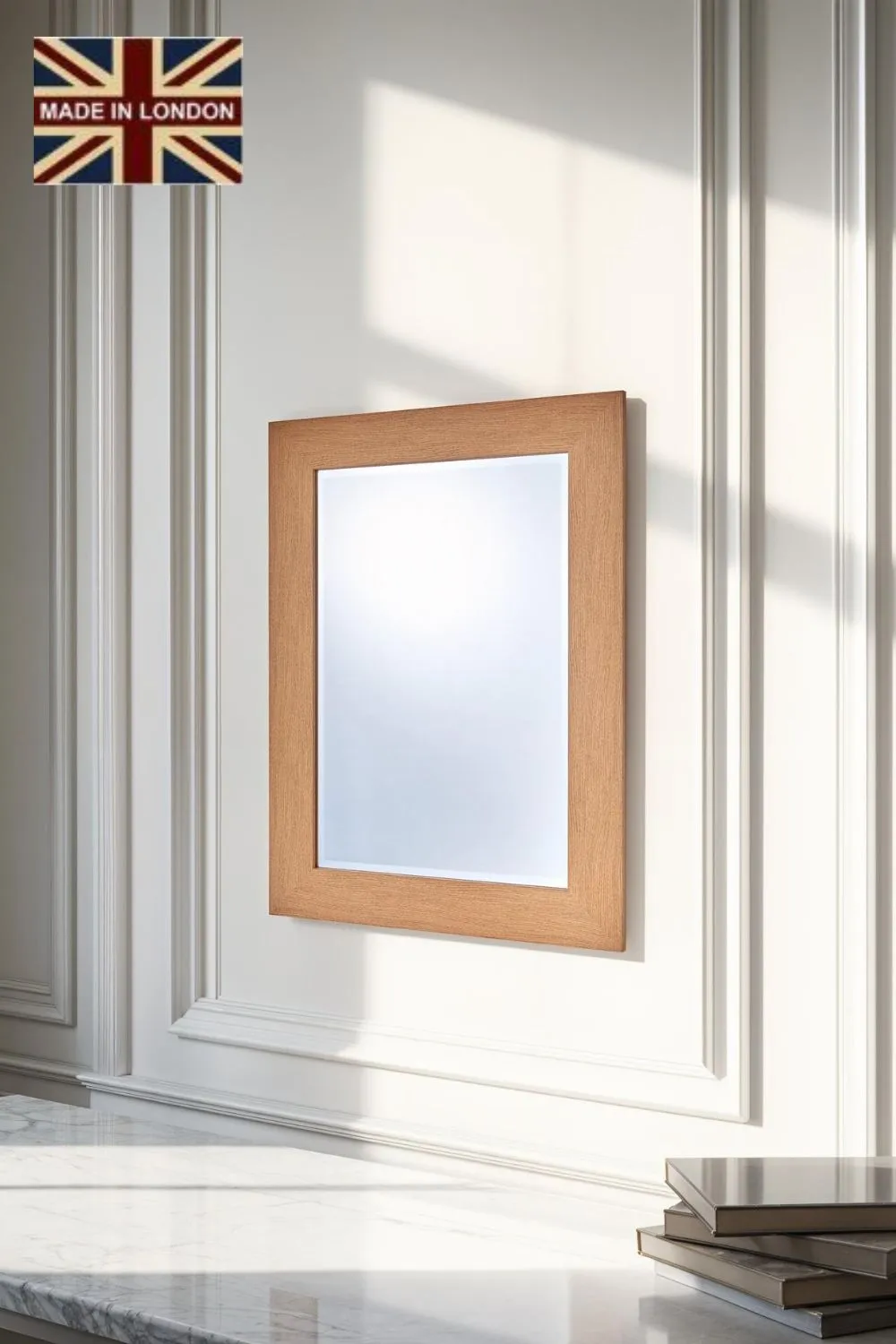 Yearn Mirrors Oak Effect Framed Wall Mirror 63x78cm in Natural
