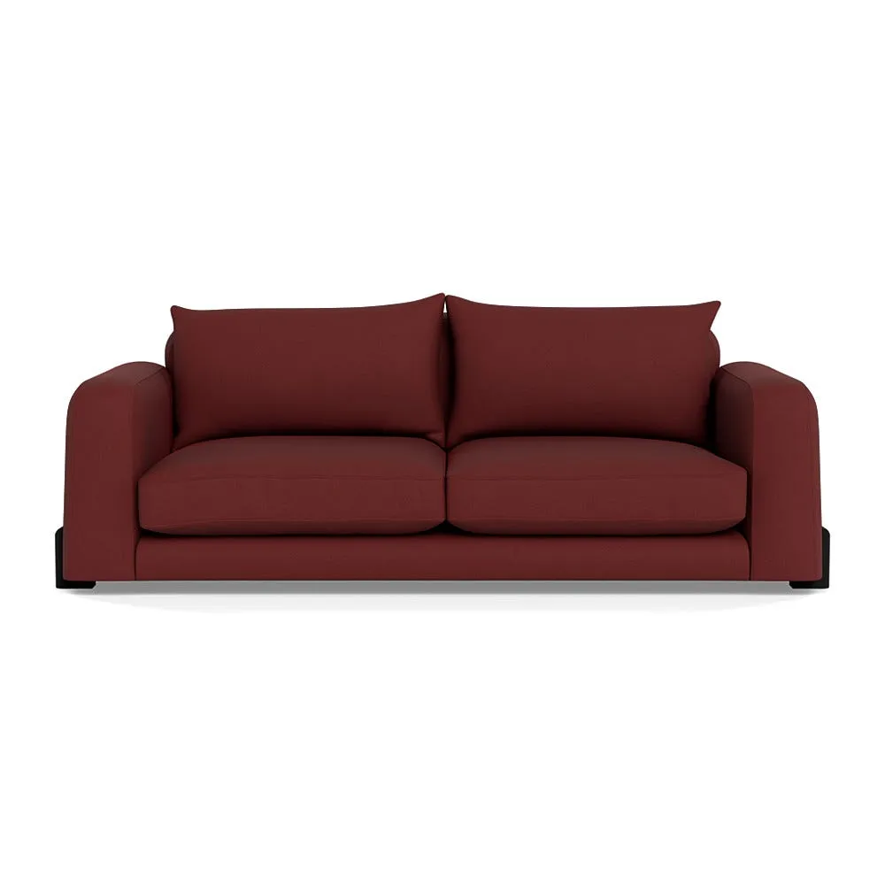 Heal's Nuvola 4 Seater Sofa Capelo Linen-Cotton Etruscan Red Black Feet 1