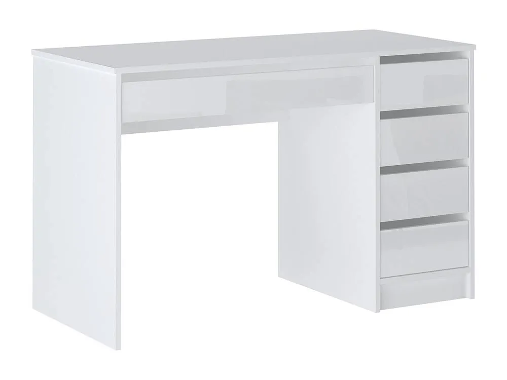 Vente-unique Desk With 5 Drawers - Gloss White - JENEMI 5