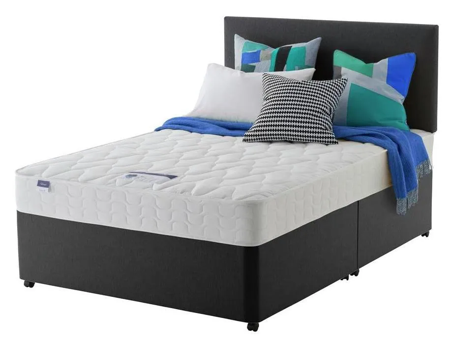 Silentnight Travis Microquilt Double Divan Bed - Charcoal