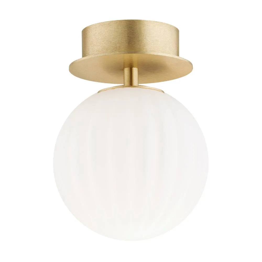 Netlighting Paloma Wall Lamp Opal Matt (Fluted) Brushed Brass in White 2