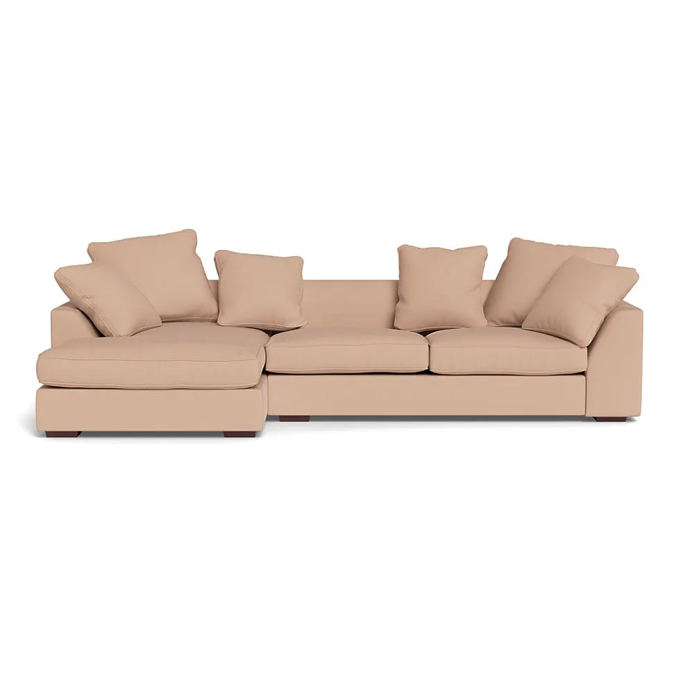 Heal's Cumulus Left Hand Facing Corner Sofa Capelo Linen-Cotton Rosedale Black Feet 1