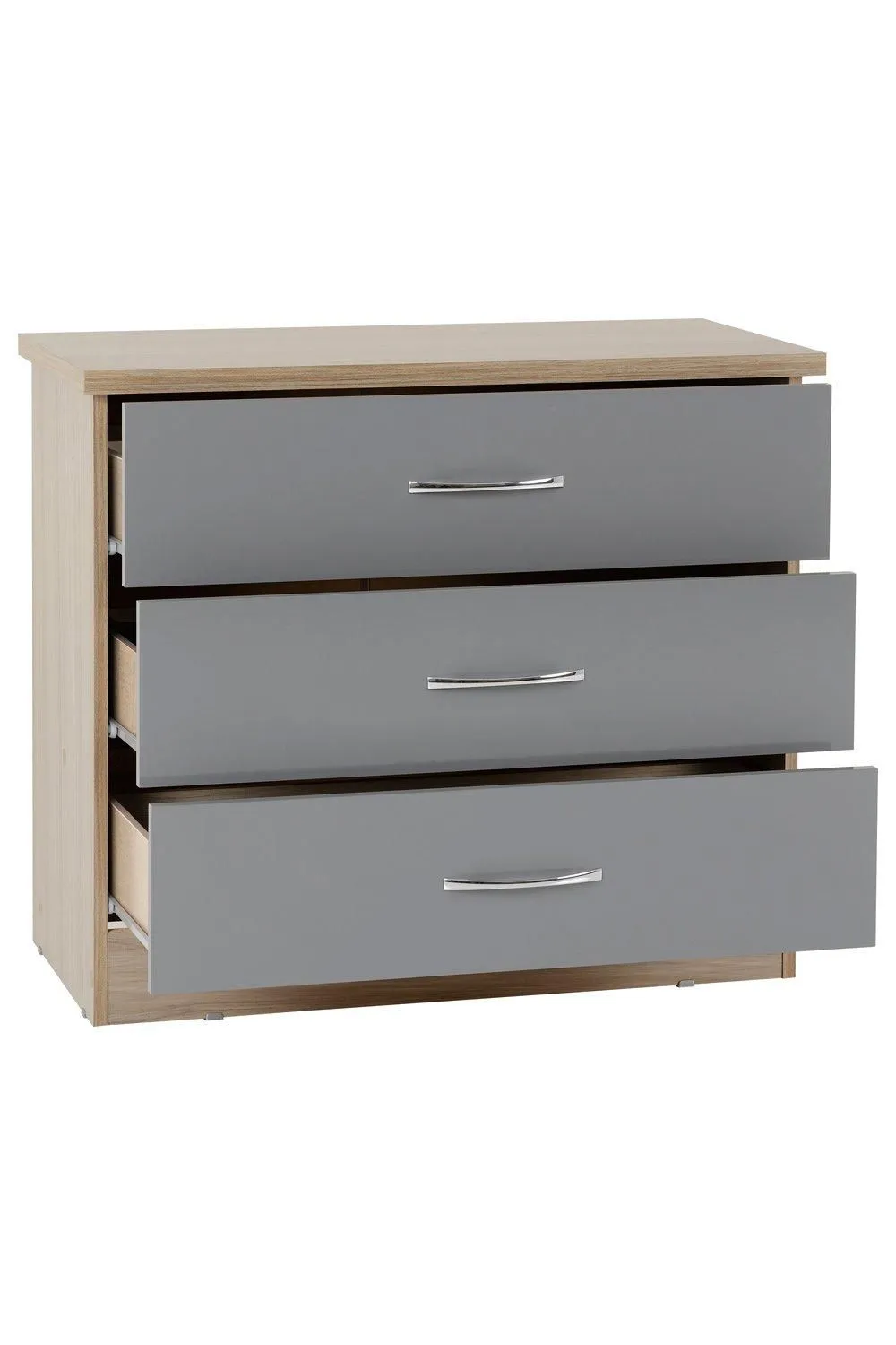 Seconique Nevada 3 Drawer Chest in Grey 3