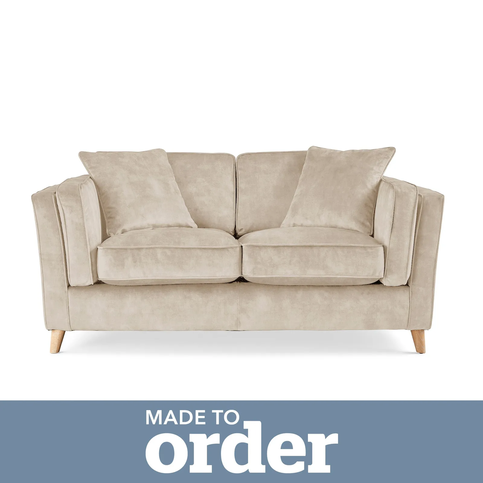 Arabella 2 Seater Sofa Slub Velvet Slub Velvet Natural