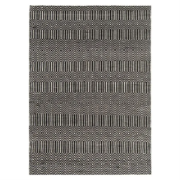 Twine Cotton and Wool Rug, Black