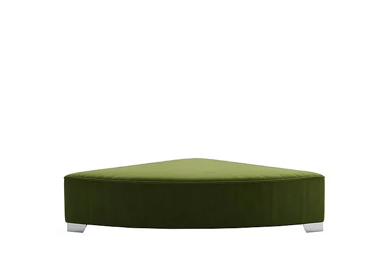 Isobel Fabric Wedge Footstool - Woodland Moss with Chrome Feet