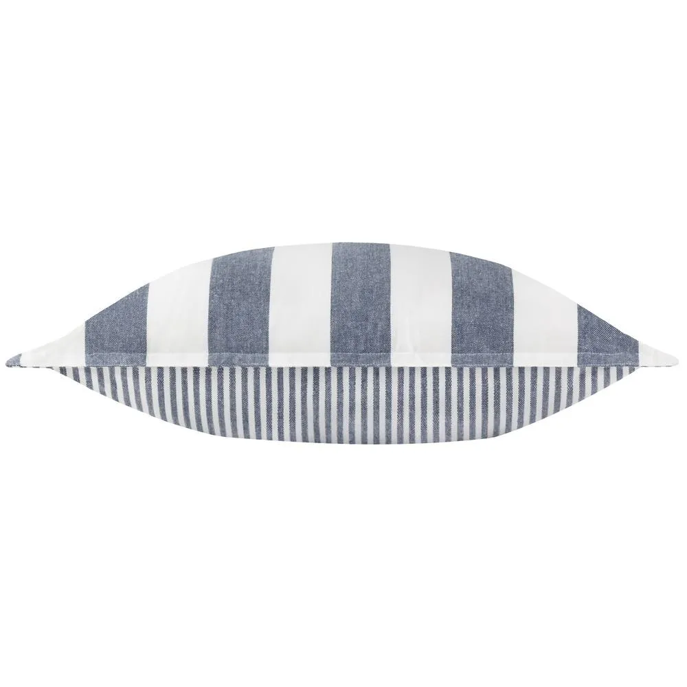 Yard Hayle 100% Cotton Striped Outdoor Cushion in Navy 4