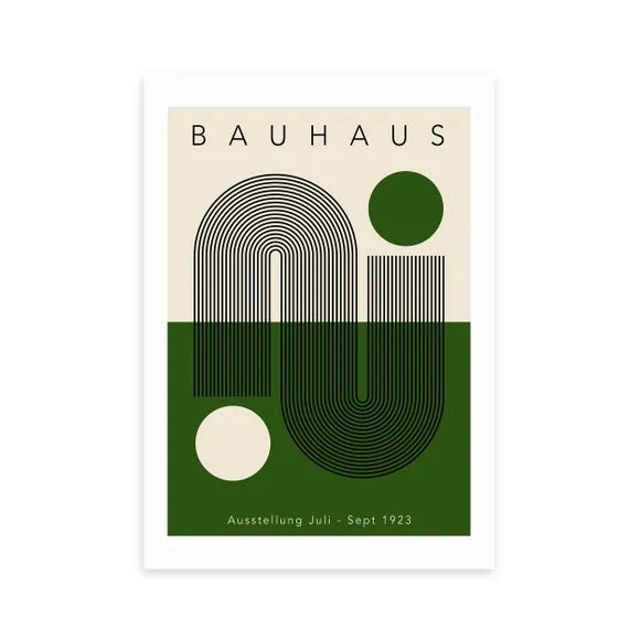East End Prints Green Geometric Bauhaus by Luxe Poster Co 2