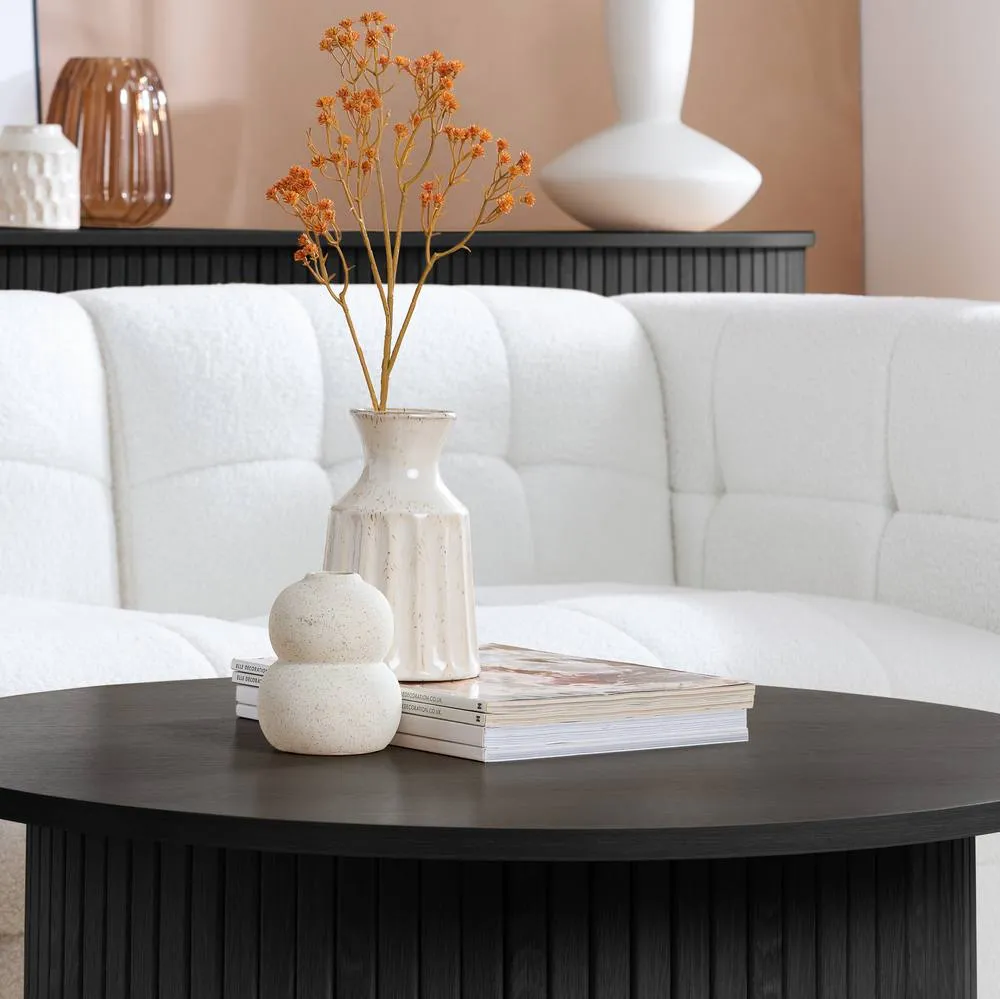 Birlea Round Fluted Coffee Table Axel in Black 2