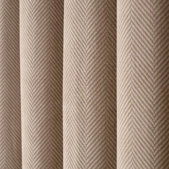 Soft Chenille Herringbone Eyelet Curtains 3