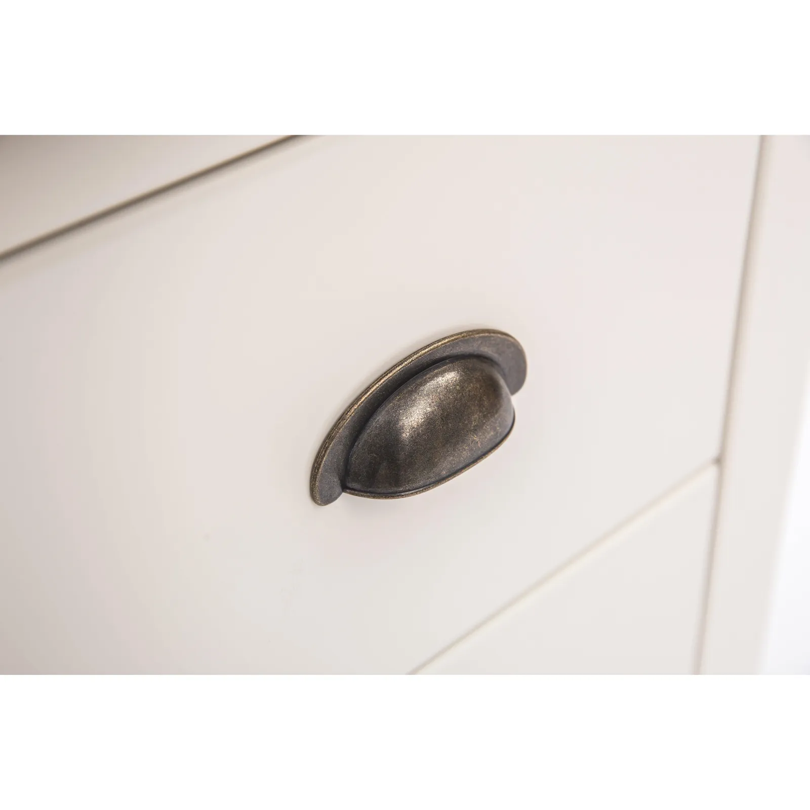 Cabinet Bits Tropea 4 Drawer Chest of Drawers Brass Cup Handle in Off-White 6