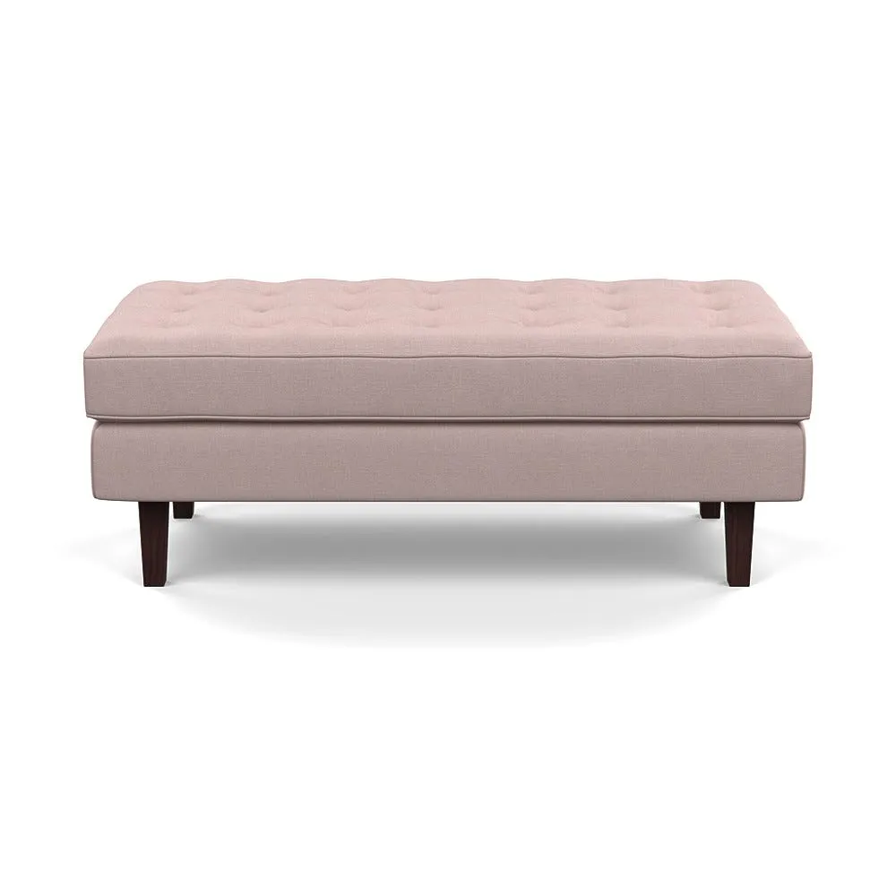 Heal's Hepburn Ottoman Siena Cotton Dusky Pink Black