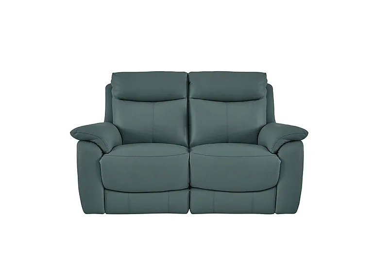 Echo Leather 2 Seater Power Recliner Sofa - BV Lake Green