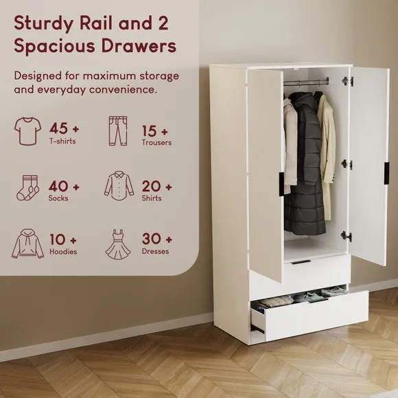 Hayes 2 Drawer Double Wardrobe 4
