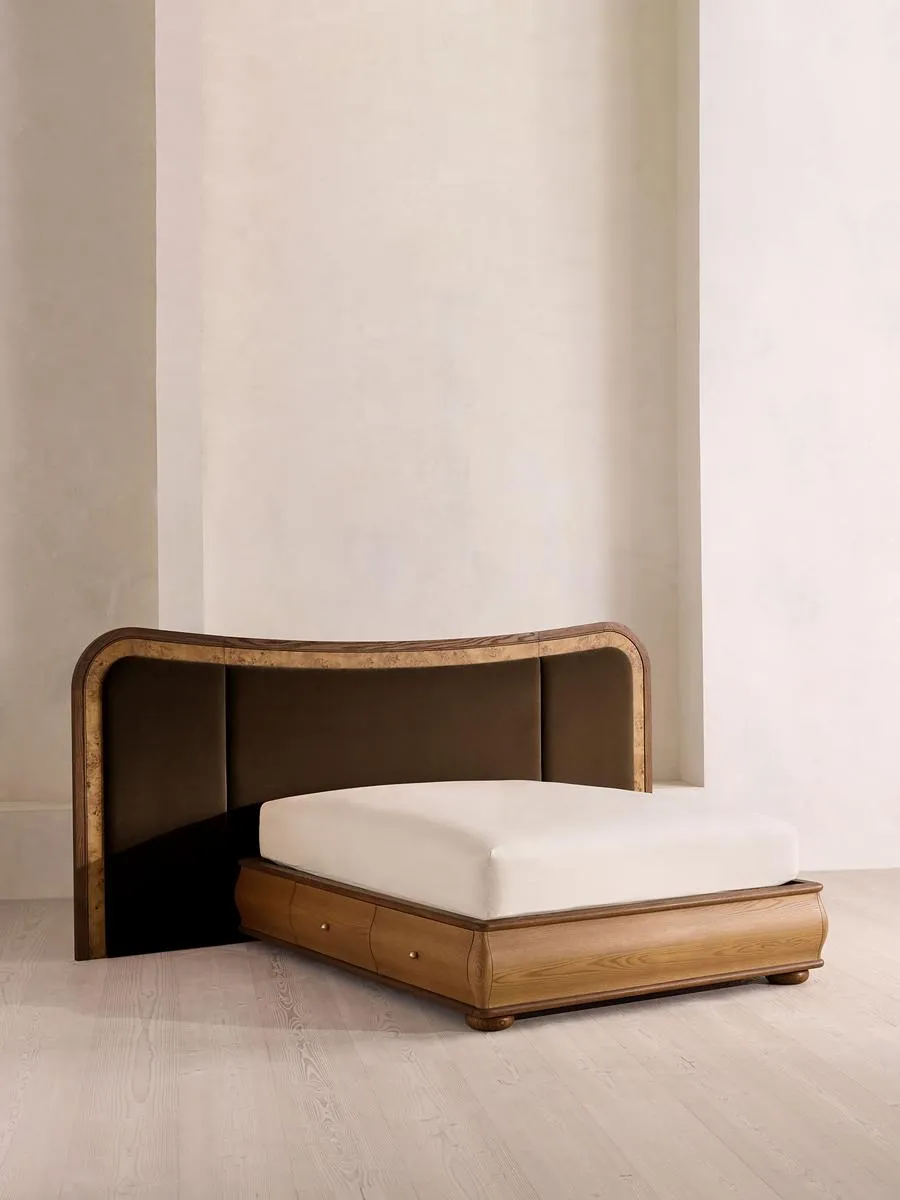 Alana Bed, King, Velvet, Chocolate