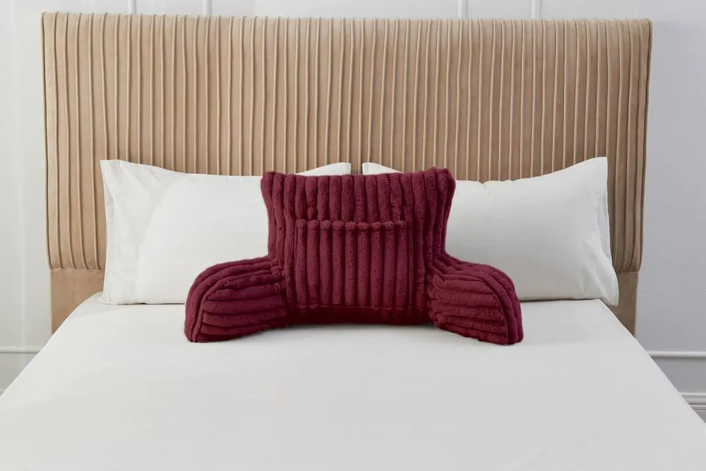 GAVENO CAVAILIA Super Comfy Ribbed Warm Cuddle Cushion in Burgundy 2