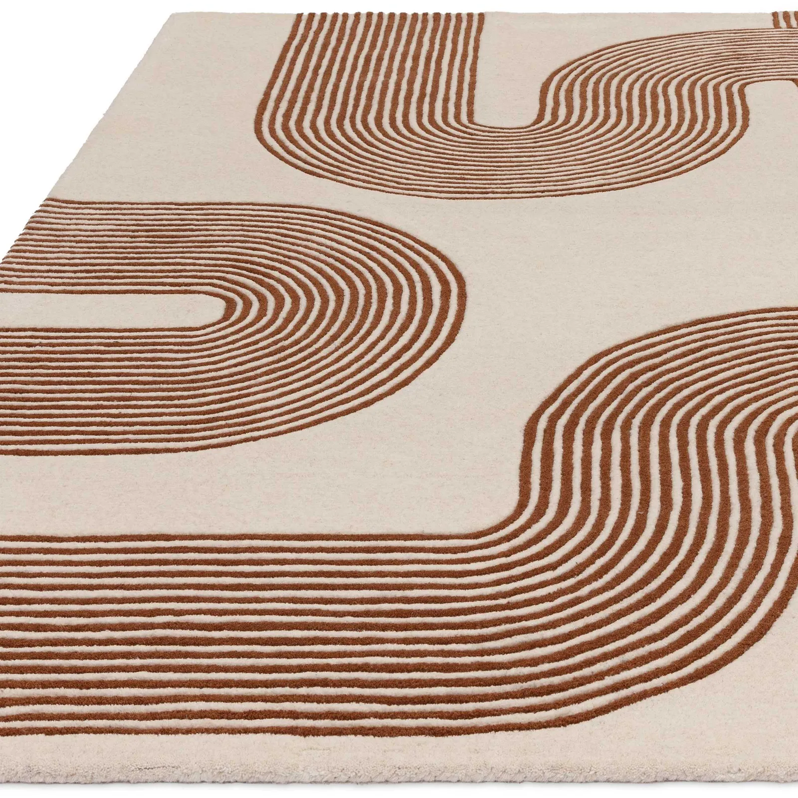 Arch 120X170Cm Rug Terracotta, Square, Brown Wool | Barker & Stonehouse 2