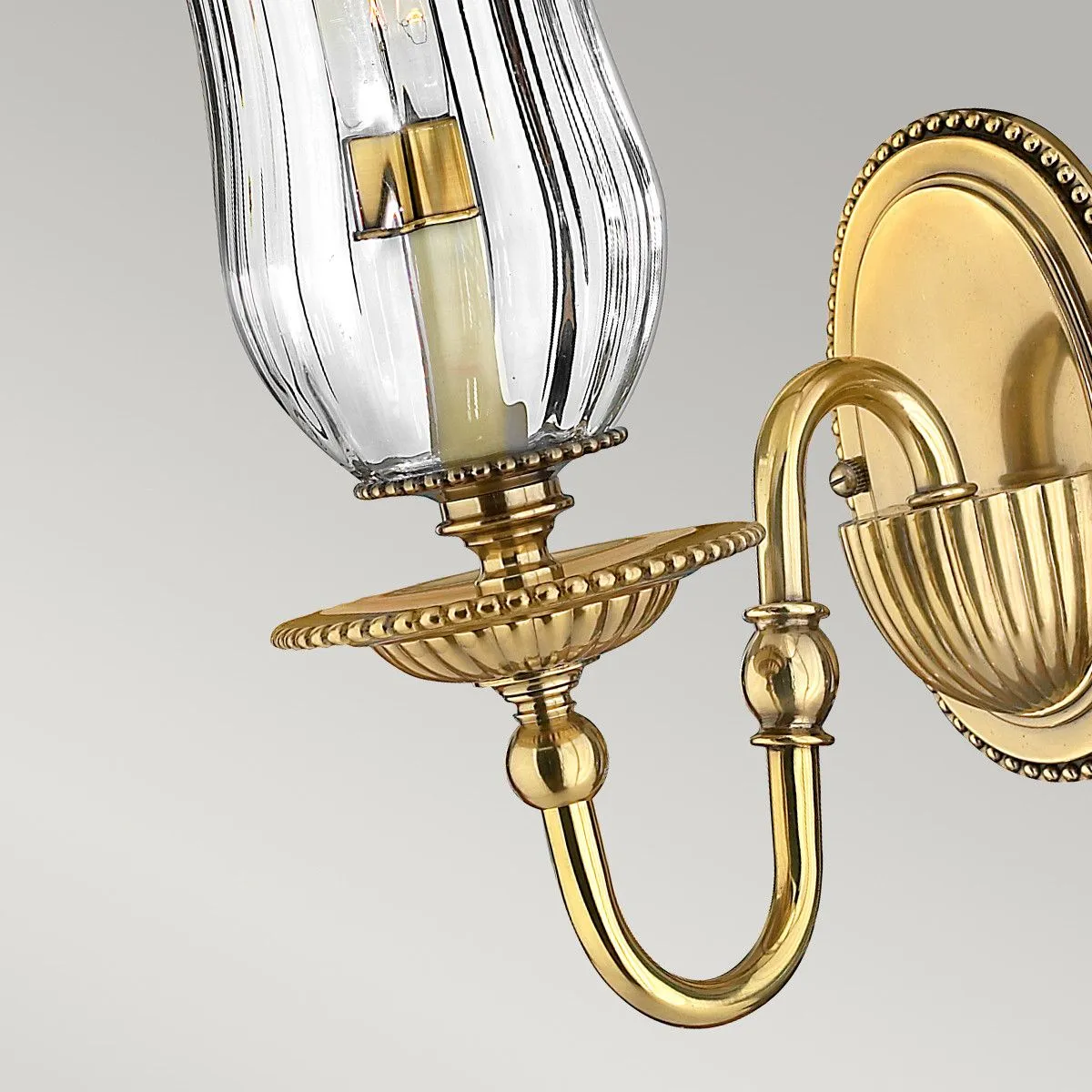Netlighting Cambridge 1 Light Indoor Candle Wall Light Burnished Brass E14 in Yellow 4
