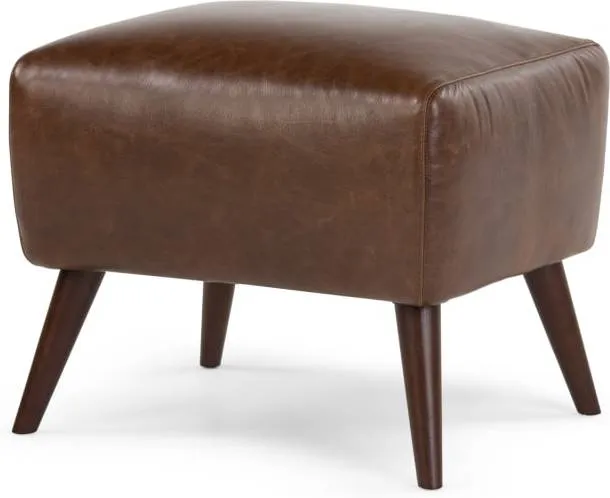 Prado Footstool, Antique Cognac Leather