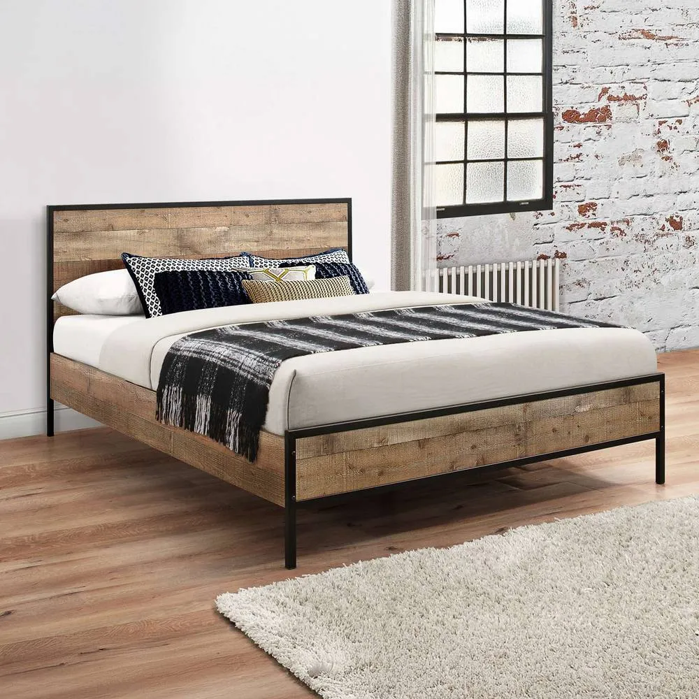 Birlea Industrial style Bed Frame Urban King Double or Small Double in Brown