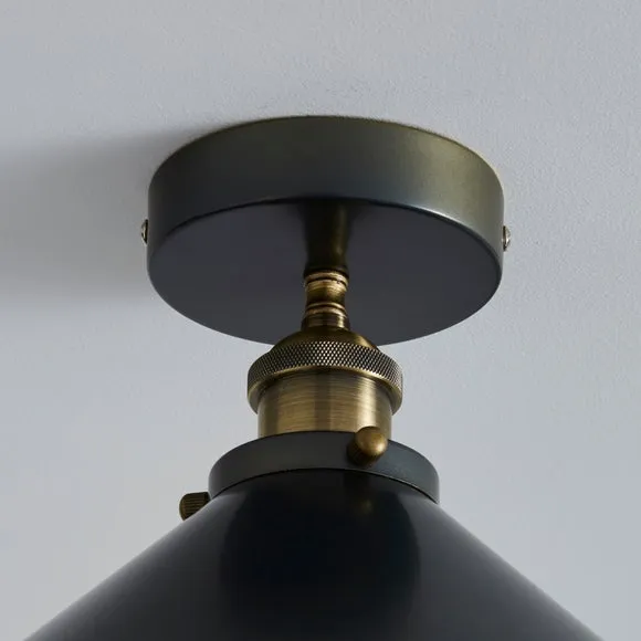 Logan Grey Industrial Semi Flush Ceiling Light 3