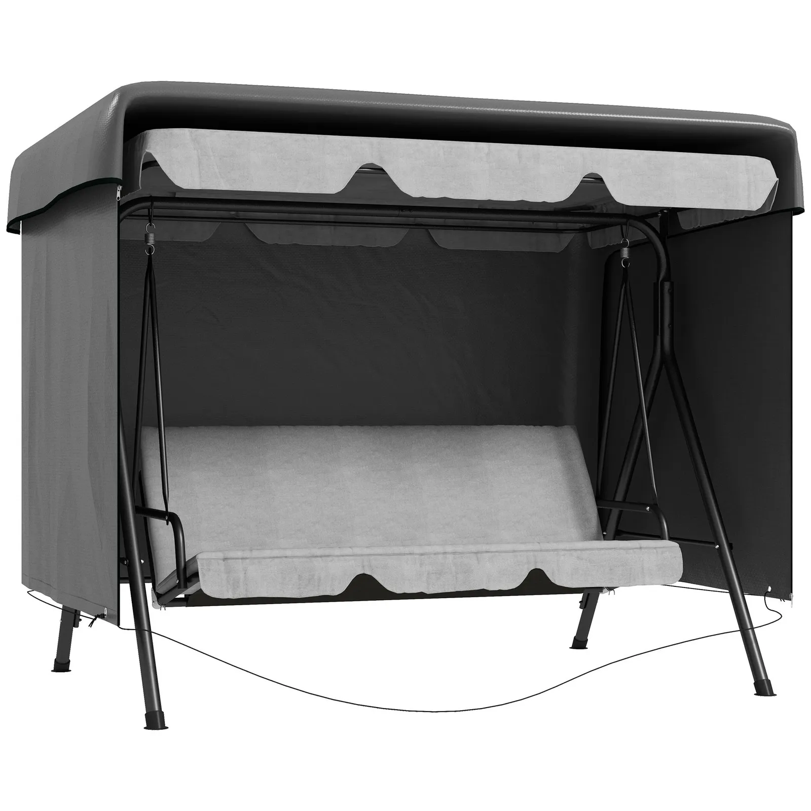 OUTSUNNY Patio Swing Chair Cover Garden Furniture Protector 215x155x150cm in Dark Grey 2