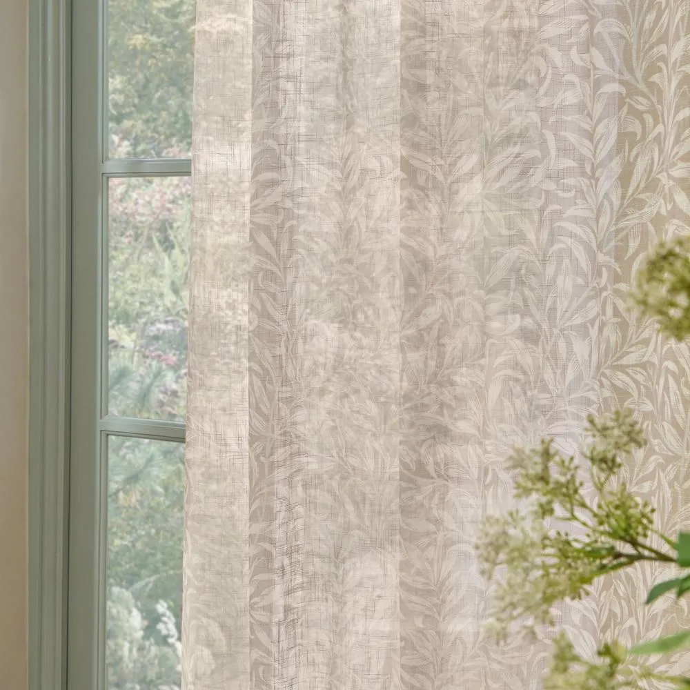 Morris & Co Willow Bough Sheer Curtain Panel in Cream 2