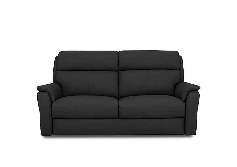 Vito Leather 3 Seater Sofa - Botero Nero