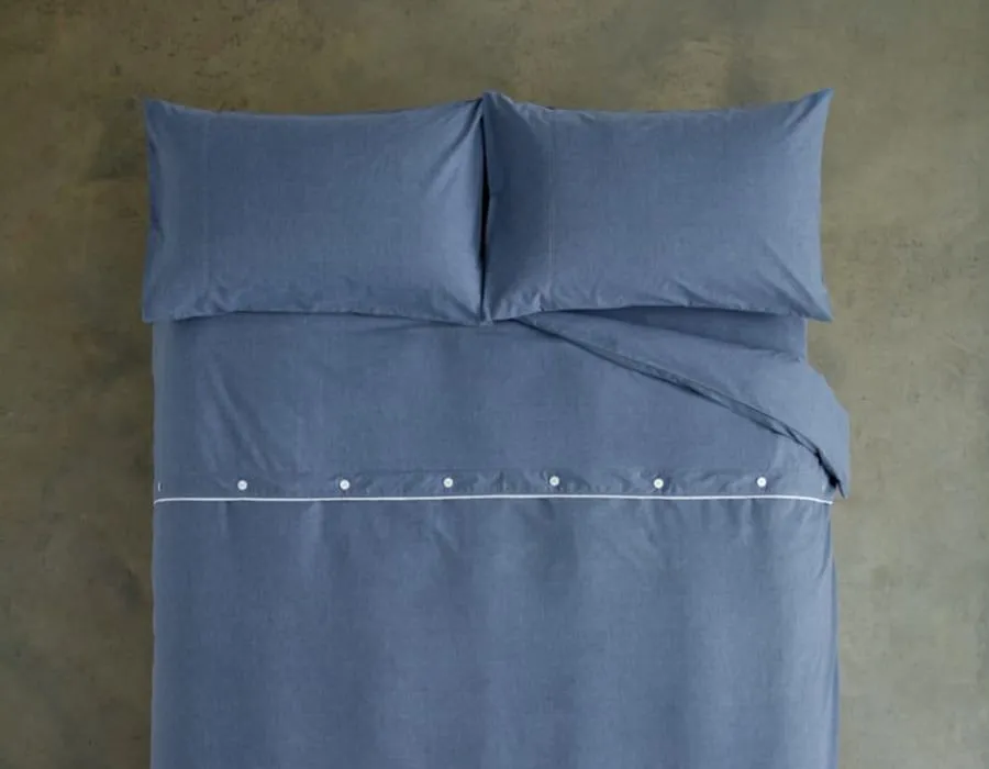 Deyongs Southwick Melange Look Duvet Cover Set - Soft & Breathable Bedding | 1846 in Blue 3