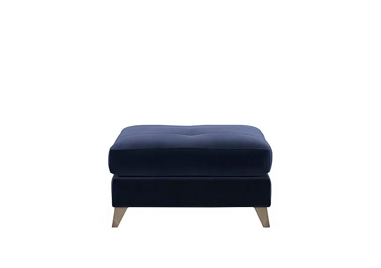 Hermione Fabric Footstool - Midnight Indigo