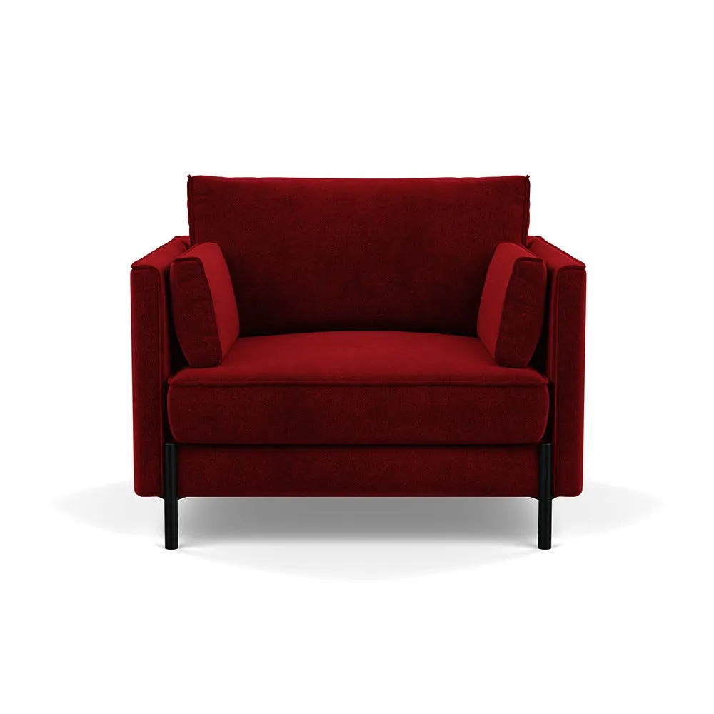 Heal's Tortona Armchair Smart Luxe Velvet Mulberry