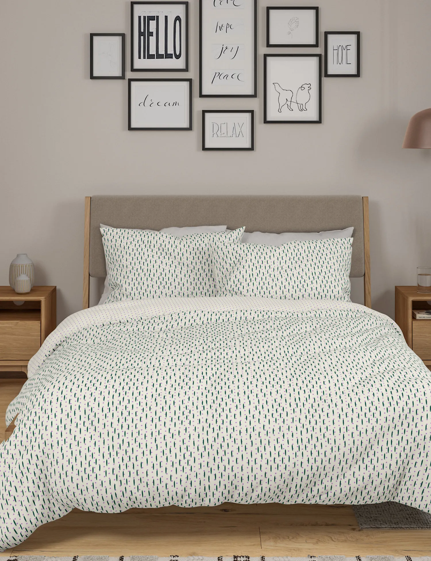 M&S Cotton Mix Spotty Bedding Set