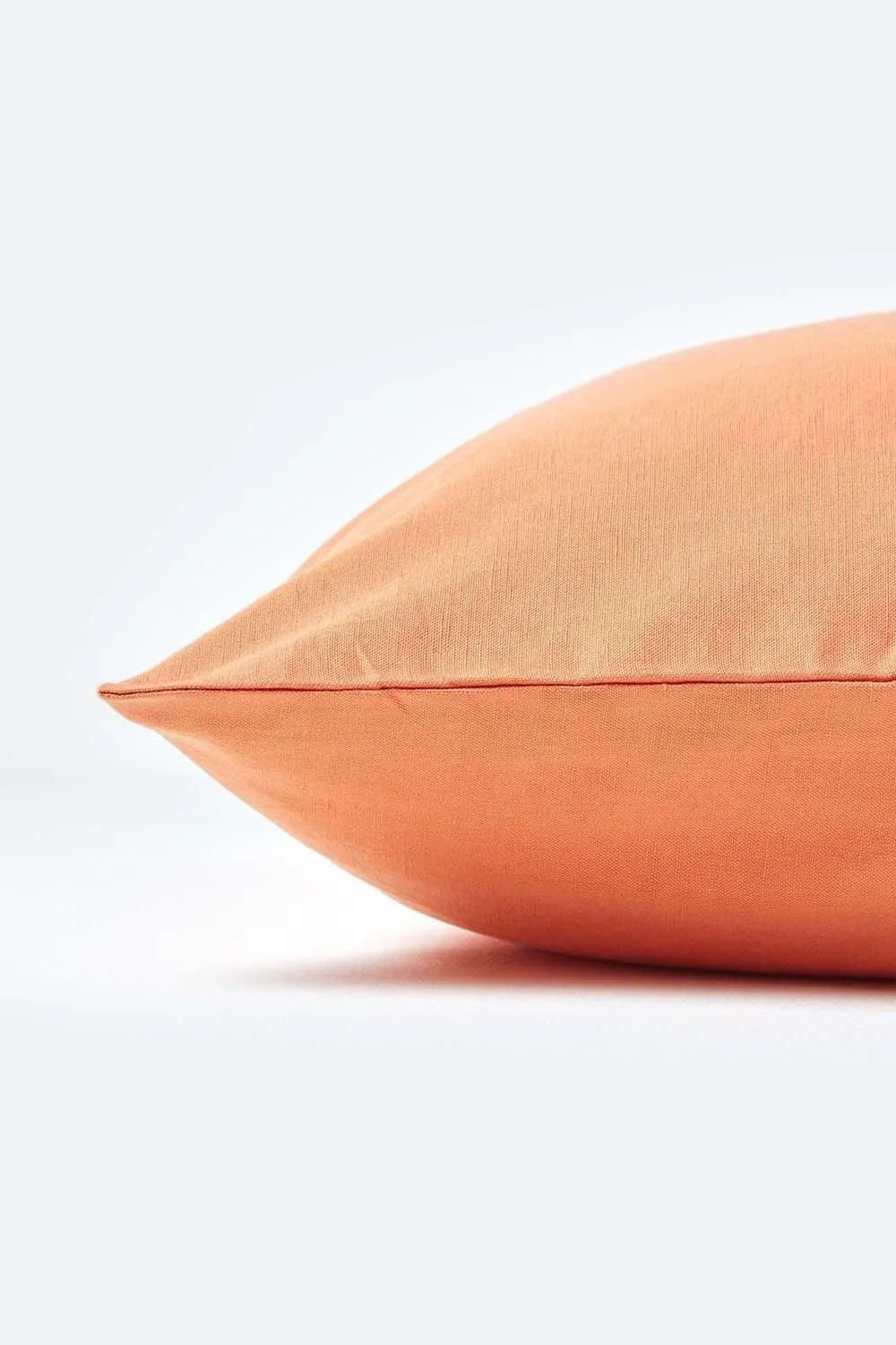 Homescapes European Linen Pillowcase, 60 x 60 cm in Burnt Orange 2