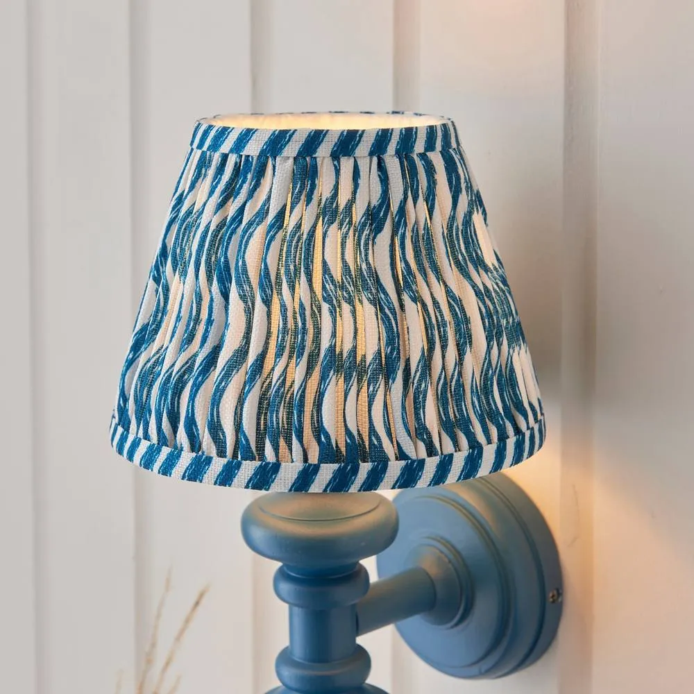 Netlighting Carnaby Blue Wall Light Blue Fabric Ripple Shade 20cm B22 4