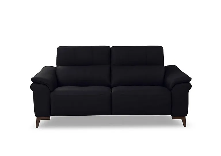 Marconi 2 Seater Leather Recliner Sofa with Headrests and Power Lumbar - Torello Nero - Sofas and Armchairs - In Time for Christmas