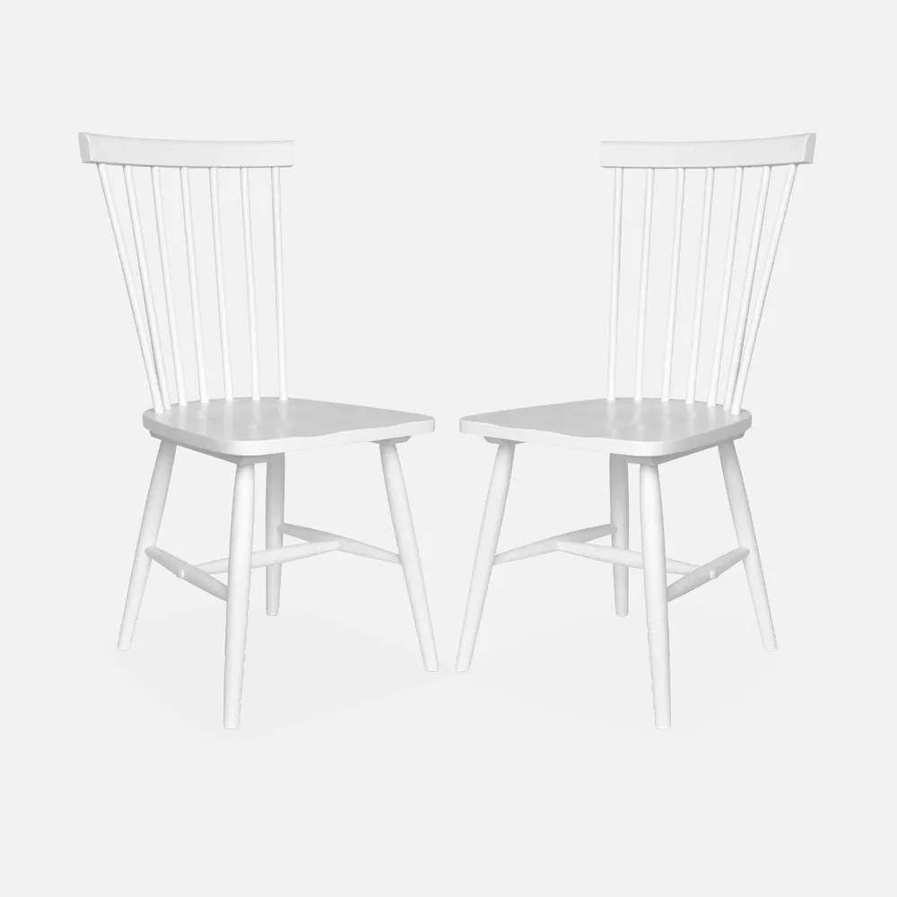 sweeek Pair Of Wooden Dining Chairs in White 2