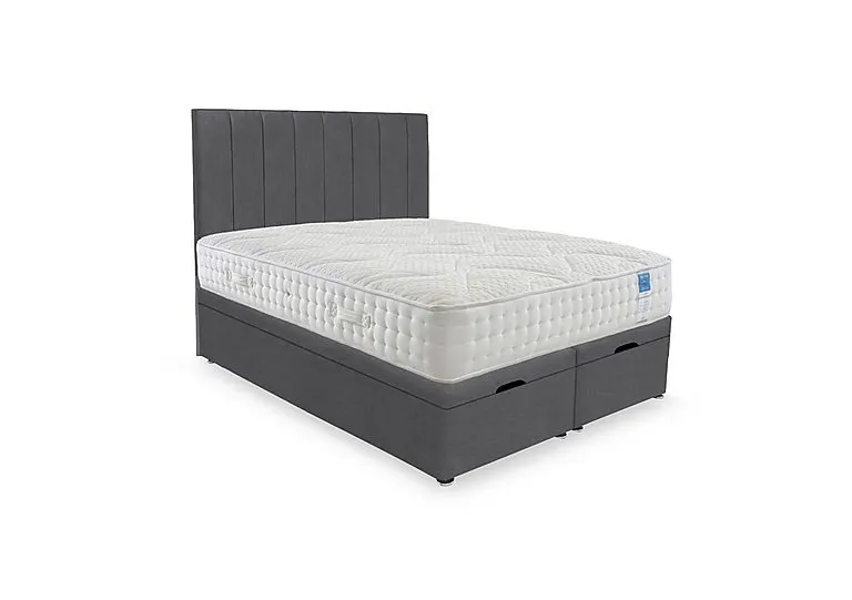 Luxury Firm End Lift Ottoman Divan Set - Small Double - Plush Dark Grey