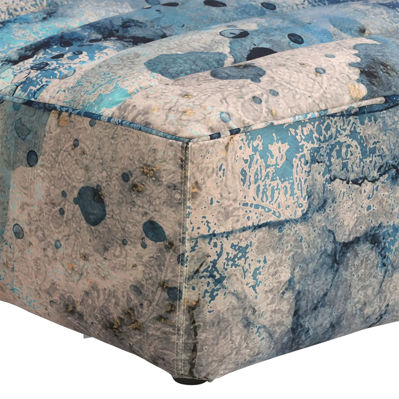 Timothy Oulton Shabby Sectional 2 Seater Modular Sofa, Blue Fabric | Barker & Stonehouse 5
