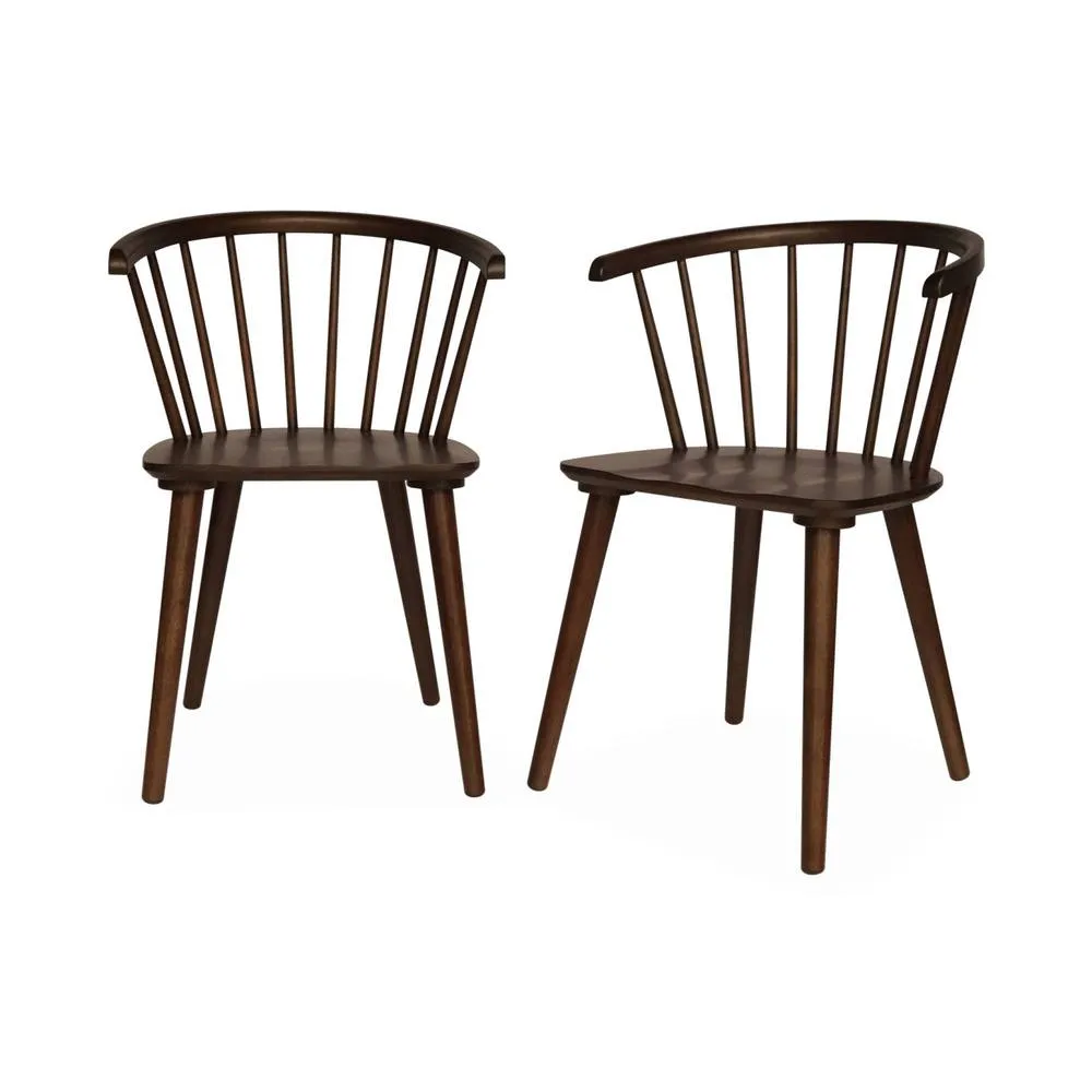 sweeek Pair Of Chairs In Walnut Wood & Plywood in Dark Brown 2